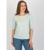 Menta fényes blúz 3/4 ujjú