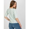Menta fényes blúz 3/4 ujjú