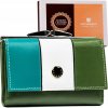 Peterson fehér-zöld-kék háromszínű női kis pénztárca Y154