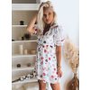 Fehér, omlós ruha színes mintával CLARIE II