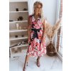 Rózsaszín mintás midi ruha BALI