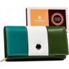 Peterson háromszínű - fehér - zöld - kék bőr női pénztárca Y162