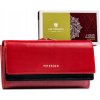 Peterson vörös-fekete nagy bőr pénztárca Y209