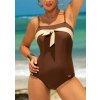 Barna egyrészes fürdőruha masnival Farada