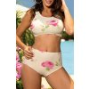 Krémszínű bikini rózsás mintával Asani