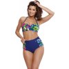 Kék trópusi mintás bikini magas felsővel Madison Spot