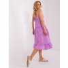 Világos lila midi ruha nyakkivágással