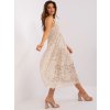 Bézs színű csipke midi ruha