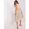 Bézs színű csipke midi ruha