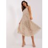 Bézs színű csipke midi ruha