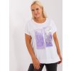 Fehér póló világos lila nyomtatással