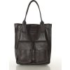 MAZZINI sötétbarna bőr shopper táska