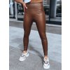 Csokoládébarna műbőr leggings, magas derékkal WAXED CHIC