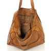 MARCO MAZZINI camel bőr shopper kézitáska