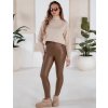 Barna műbőr viaszos leggings JEWELS
