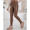 Barna műbőr viaszos leggings JEWELS