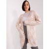 Világos rózsaszín kardigán mintával