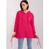 Sötét rózsaszín hosszabb cipzáras pulóver kapucnival