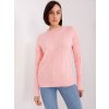 Púderrózsaszín fonatos pulóver