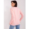 Púderrózsaszín fonatos pulóver