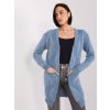 Kék puha kardigán zsebekkel
