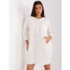 Krémszínű pulóver ruha zsebekkel és fűzőkkel (Méret S/M)