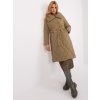 Khaki színű téli kabát övvel