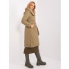 Khaki színű téli kabát övvel