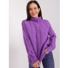 Lila fonott pulóver garbóval