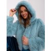 Világoskék rövid kabát kapucnival