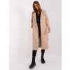 Bézs hosszú kabát övvel