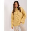 Világossárga kötött pulóver
