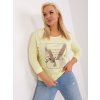 Világos sárga 3/4-es ujjú póló nyomattal