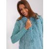 Türkiz szőrmés mellény