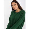Sötétzöld bő basic pulóver (Méret ONE SIZE)