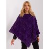 Sötétlila szőrmés meleg poncsó