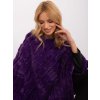 Sötétlila szőrmés meleg poncsó