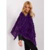 Sötétlila szőrmés meleg poncsó