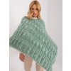 Menta színű szőrmés meleg poncsó