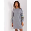Szürke pulóver ruha hímzéssel