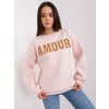 Világos rózsaszín pulóver felirattal Amour