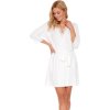 Fehér viszkóz köntös csipkével bélelt