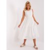 Fehér áttört fodros midi ruha