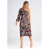 Virágos midi ruha egy ujjú