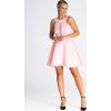 Világos rózsaszín mini ruha áttetsző betéttel