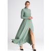Világoszöld garbós maxi ruha