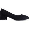 Fekete velúr alacsony sarkú női cipő