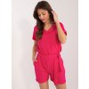 Sötét rózsaszín rövid overál övvel