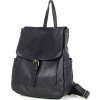 MARCO MAZZINI fekete bőr hátizsák zsebekkel