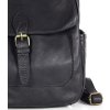 MARCO MAZZINI fekete bőr hátizsák zsebekkel